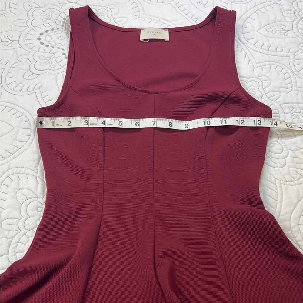 Everly Burgundy Sleeveless Fit and Flare Mini Dress - Small - Picture 5 of 8